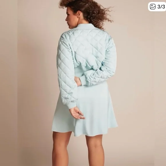 11 Honore Light Aqua Zip-Front Jacket - Picture 4 of 6